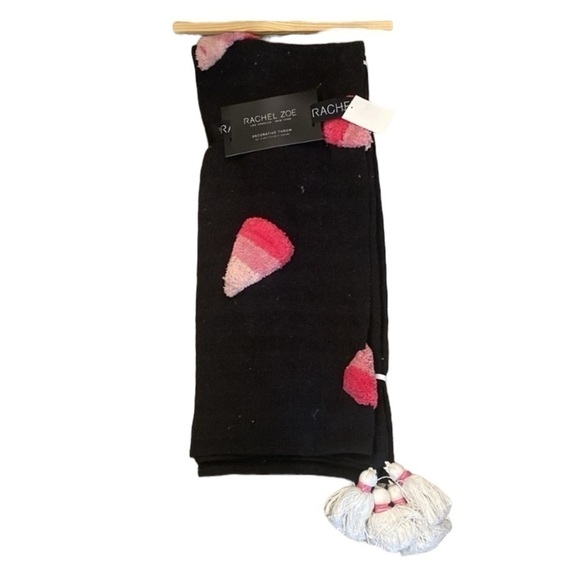 Rachel Zoe Pink Candy Corn Blanket NEW Throw Viral TikTok Tok Halloween Black - Picture 1 of 5